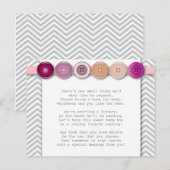 Roze Button Tussenvoegkaart Briefkaart (Voorkant / Achterkant)