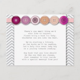 Roze Button Tussenvoegkaart Briefkaart