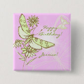 Roze Button van de Limoen-vlinder (Voorkant)