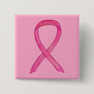 Roze Button voor bewustmaking op basis van lint aa