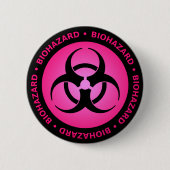 Roze Button voor waarschuwing voor biogevaren (Voorkant)