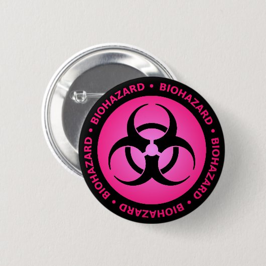 Roze Button voor waarschuwing voor biogevaren (Voorkant /achterkant)
