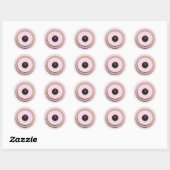 Roze Buttonnen & Brackets Envelope Seals Ronde Sticker (Vel)