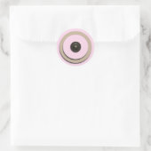 Roze Buttonnen & Brackets Envelope Seals Ronde Sticker (Tas)