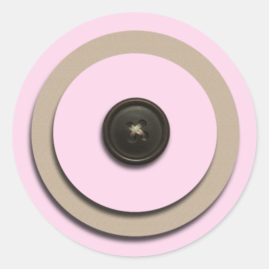 Roze Buttonnen & Brackets Envelope Seals Ronde Sticker (Voorkant)