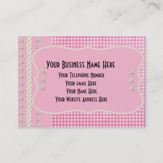 Roze Buttonnen KruispuntVisitekaartjes Visitekaartje (Voorkant)