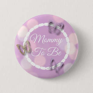 Roze Buttonnen mama om Baby shower te worden Ronde Button 5,7 Cm