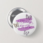 Roze Buttonnen mama om Baby shower te worden Ronde Button 5,7 Cm (Voorkant /achterkant)