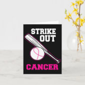 Roze Bysebyll Strike Out Cool Borstkanker Aware Kaart (Gele Bloem)