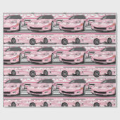 Roze c7 Corvette Wrapping Paper Cadeaupapier (Vlak)