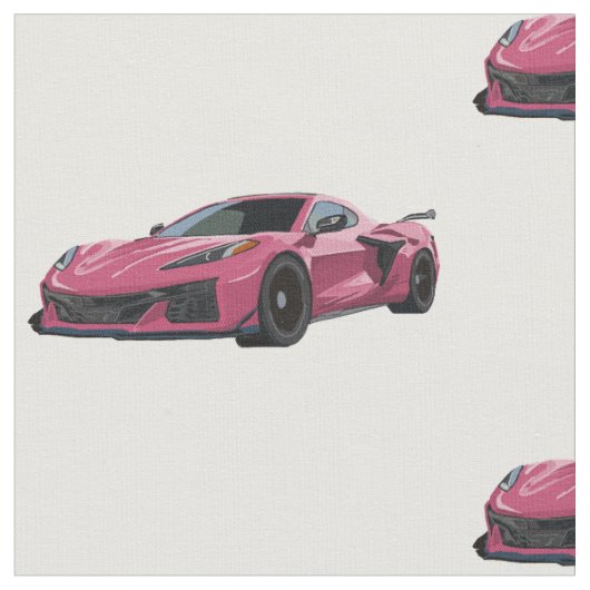 Roze C8 Corvette Hand getrokken schets stof (Close Up)