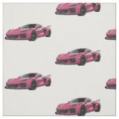 Roze C8 Corvette Hand getrokken schets stof (Swatch)