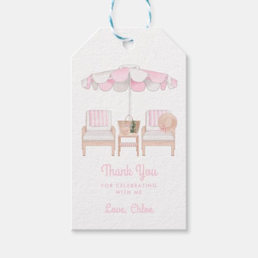 Roze Cabana Bachelorette Weekend | Bedankt cadeaut Cadeaulabel (Voorkant)