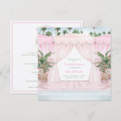 Roze Cabana Bachelorette Weekend + Itinerary Kaart (Voorkant / Achterkant)