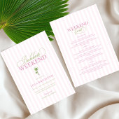 Roze Cabana Gestreepte Palm Beach Afscheidscadeau  Kaart