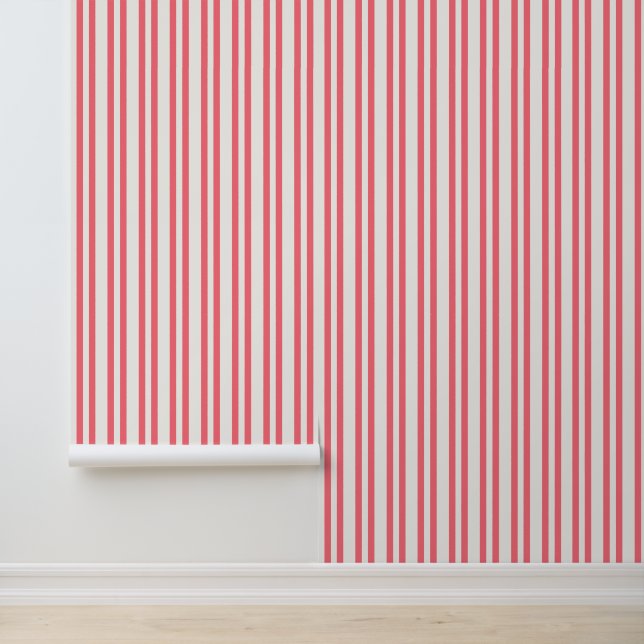 Roze Cabana Streep Behang (Applicatie)