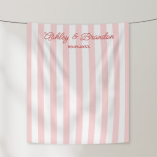 Roze Cabana Streep Persoonlijk Trouwfeest Wandkleed