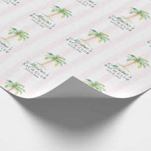 Roze Cabana Strepen Palm Bach Club Bachelorette Cadeaupapier