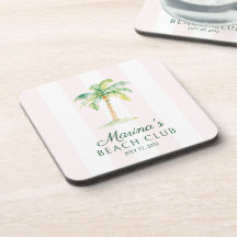 Roze Cabana Strepen Palm Beach Club Verjaardag