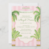 Roze Cabana Strepen Palm Beach Kaart (Voorkant)