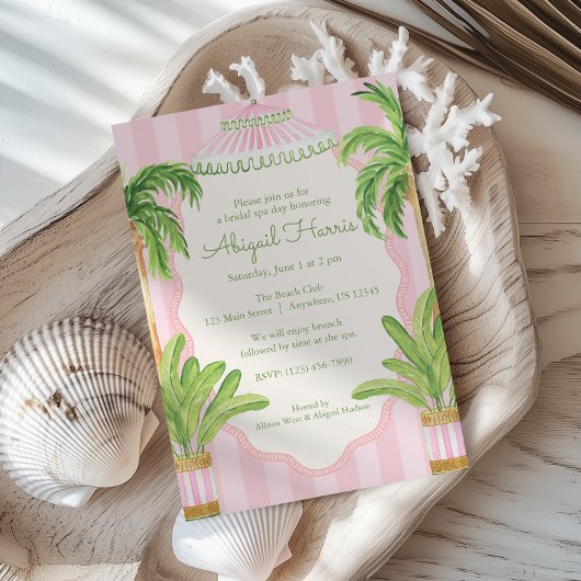 Roze Cabana Strepen Palm Beach Kaart