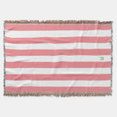 Roze Cabana Stripe en gepersonaliseerd groen monog Deken (Voorkant)