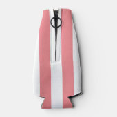 Roze Cabana Stripe en gepersonaliseerd groen monog Flesjeskoeler (Achterkant)