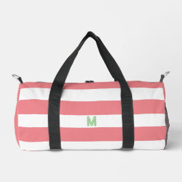 Roze Cabana Stripe en gepersonaliseerd groen monog Plunjezak