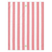 Roze Cabana Stripe en gepersonaliseerd groen monog Tafelkleed (Voorkant)