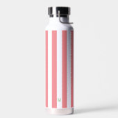 Roze Cabana Stripe en gepersonaliseerd groen monog Waterfles (Links)
