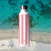 Roze Cabana Stripe en gepersonaliseerd groen monog