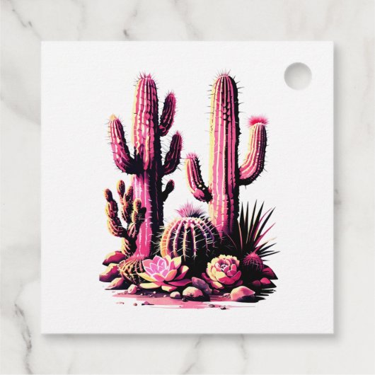 Roze Cacti Batch Bedankjes Labels (Achterkant)