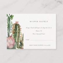 Roze Cacti Loof Diaper Loterij Baby Shower