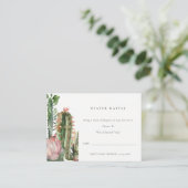 Roze Cacti Loof Luier Raffle Baby Shower Informatiekaartje (Staand voorkant)