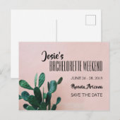 Roze Cactus Bachelorette Weekend Briefkaart (Voorkant / Achterkant)
