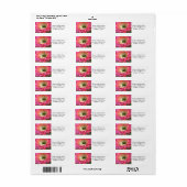Roze cactus-bloem in de woestijn etiket (Full Sheet)