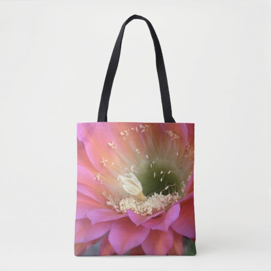 Roze cactus-bloem in de woestijn tote bag (Voorkant)