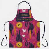 Roze Cactus Bloem Zen Keuken Sereniteit Schort (Voorkant)