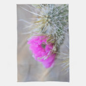 Roze Cactus blooms Theedoek (Verticaal)