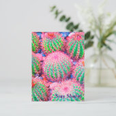 Roze cactus briefkaart (Staand voorkant)