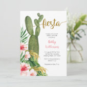 Roze Cactus Bruids Douche Uitnodiging Succulent (Staand voorkant)