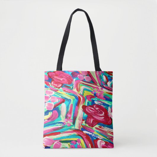 Roze cactus canvas tas/ canvas tas/roze zak tote bag (Voorkant)