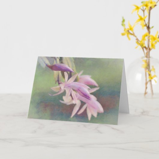 Roze Cactus Flower Art Note Kaart (Gele Bloem)