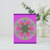 Roze Cactus Flower Briefkaart (Staand voorkant)