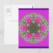 Roze Cactus Flower Briefkaart (Voorkant / Achterkant)