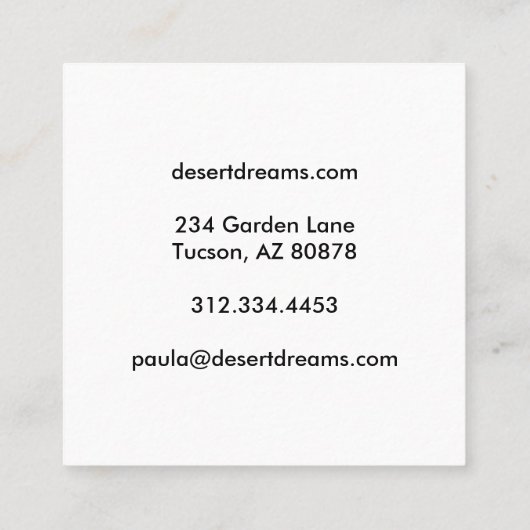 Roze Cactus Flower Desert Garden Photo Travel Vierkante Visitekaartje (Achterkant)