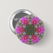Roze Cactus Flower Ronde Button 5,7 Cm (Voorkant /achterkant)