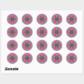 Roze Cactus Flower Ronde Sticker (Vel)