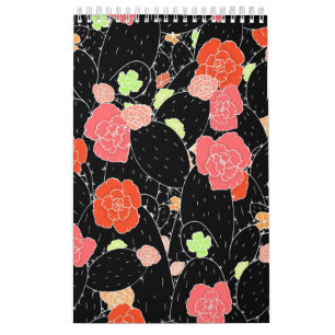 Roze Cactus Flower Sketch Kalender