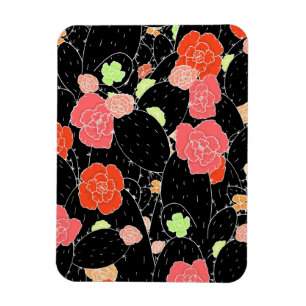 Roze Cactus Flower Sketch Magneet